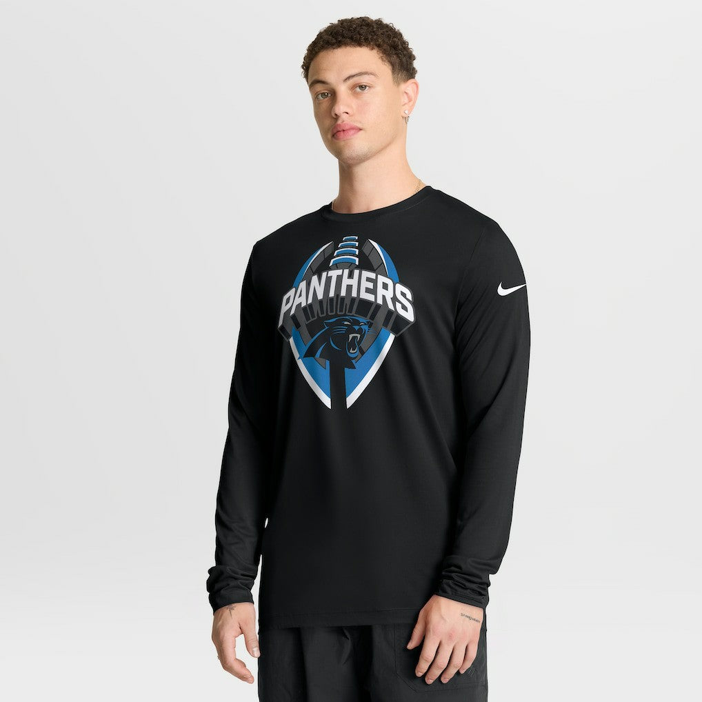 Carolina Panthers Primetime Legend Icon Performance Long Sleeve T-Shirt Black