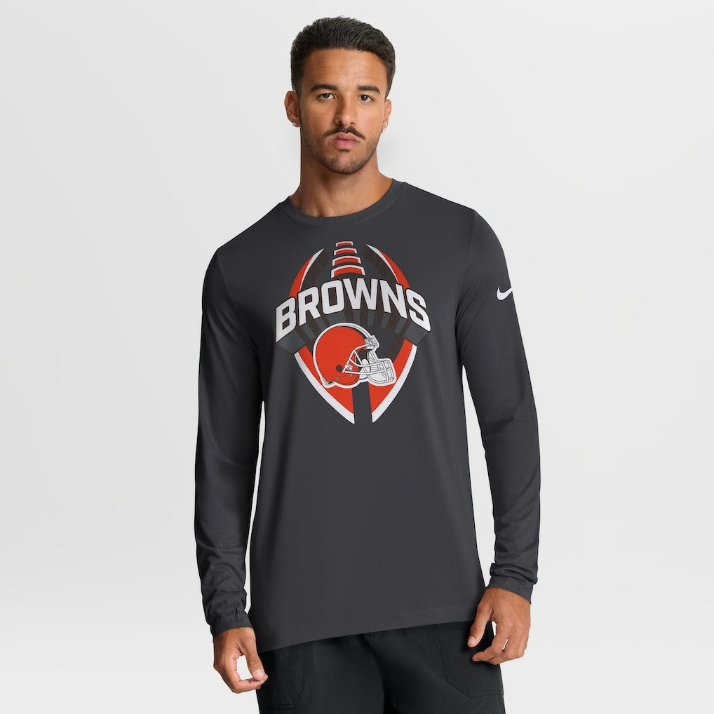 Cleveland Browns Primetime Legend Icon Performance Long Sleeve T-Shirt Anthracite