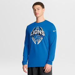 Detroit Lions Primetime Legend Icon Performance Long Sleeve T-Shirt Blue