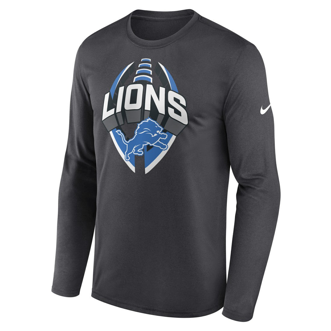 Detroit Lions Primetime Legend Icon Performance Long Sleeve T-Shirt Anthracite
