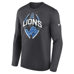 Detroit Lions Primetime Legend Icon Performance Long Sleeve T-Shirt Anthracite