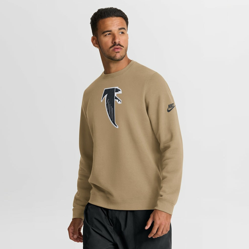 Atlanta Falcons Swing Pass Rewind Club Pullover Sweatshirt Tan