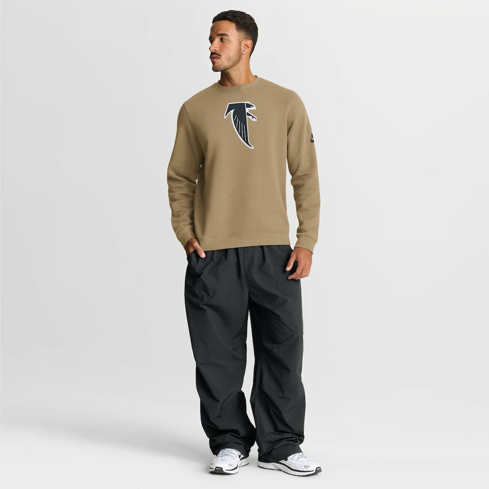 Atlanta Falcons Swing Pass Rewind Club Pullover Sweatshirt Tan