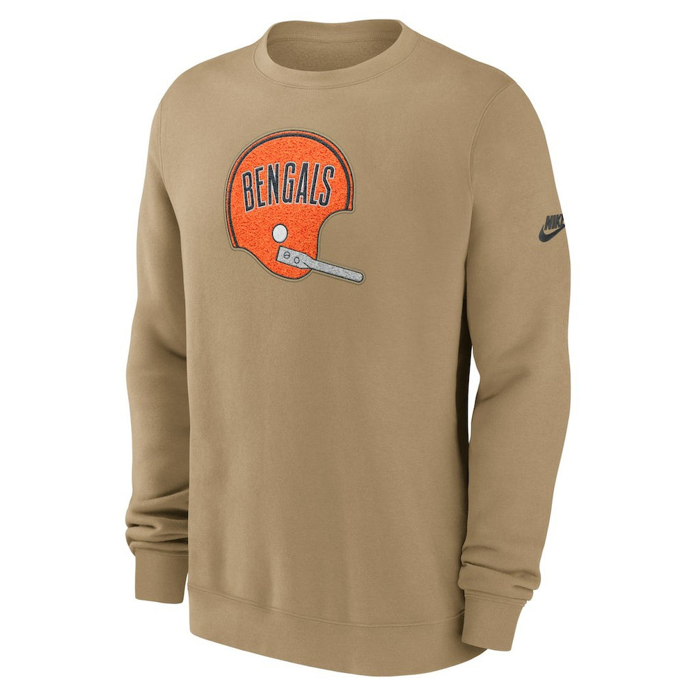 Cincinnati Bengals Swing Pass Rewind Club Pullover Sweatshirt Tan