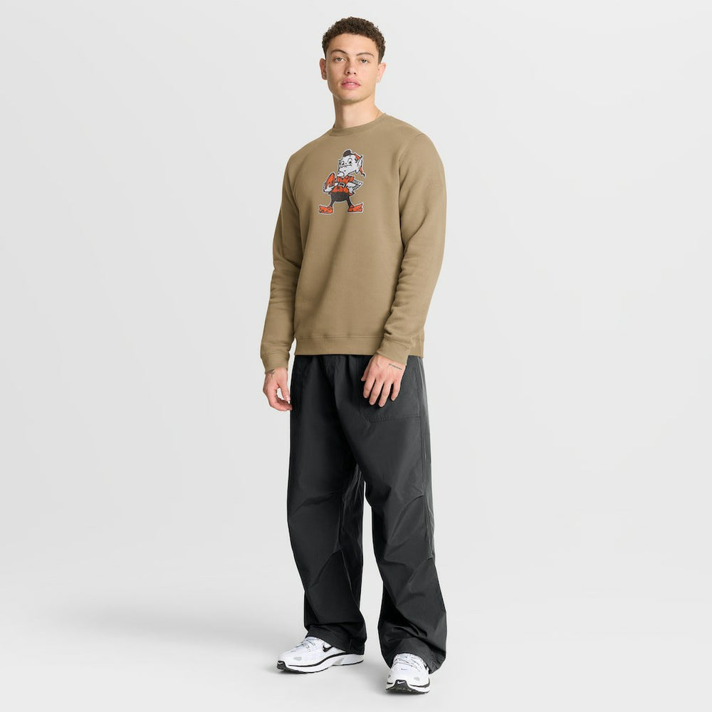 Cleveland Browns Swing Pass Rewind Club Pullover Sweatshirt Brown
