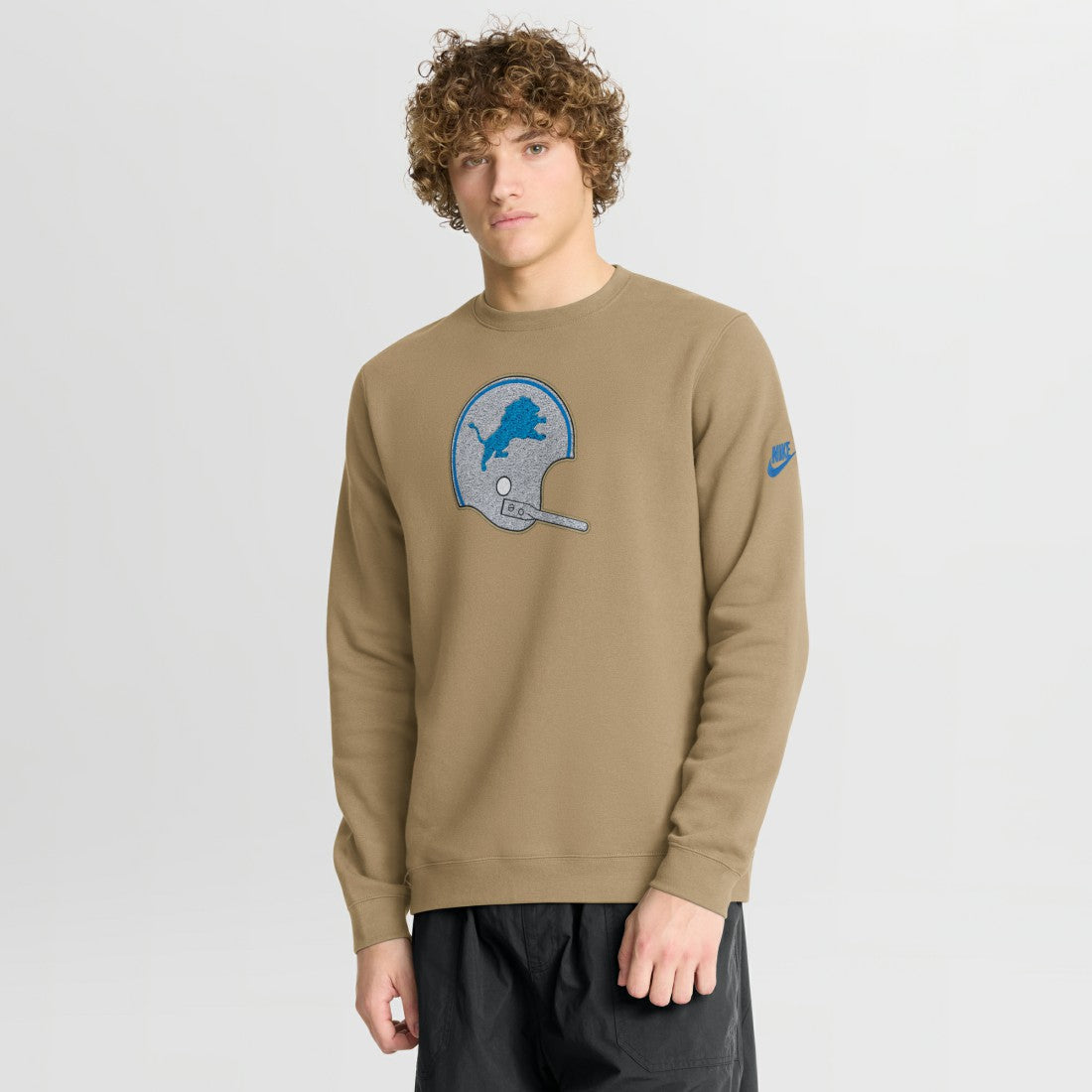 Detroit Lions Swing Pass Rewind Club Pullover Sweatshirt Tan