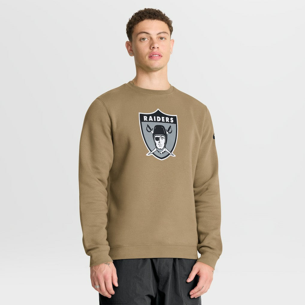 Las Vegas Raiders Swing Pass Rewind Club Pullover Sweatshirt Tan