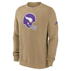 Minnesota Vikings Swing Pass Rewind Club Pullover Sweatshirt Tan