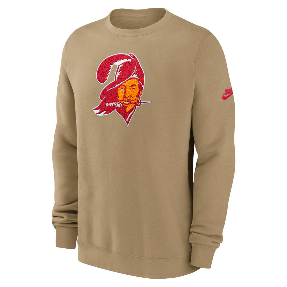 Tampa Bay Buccaneers Swing Pass Rewind Club Pullover Sweatshirt Tan