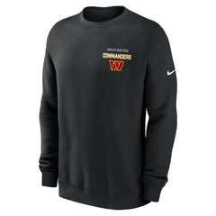 Washington Commanders Primetime Club Fleece Pullover Sweatshirt Black