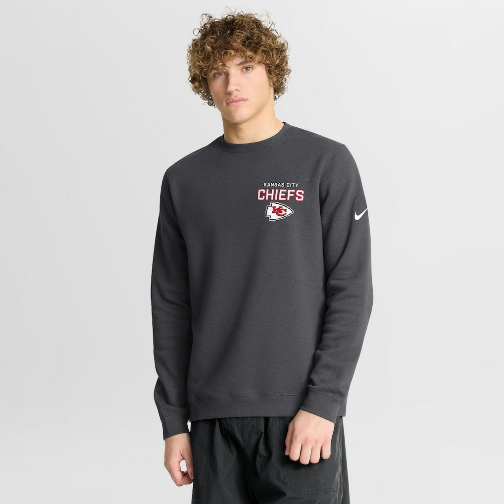 Kansas City Chiefs Primetime Club Fleece Pullover Sweatshirt Anthracite