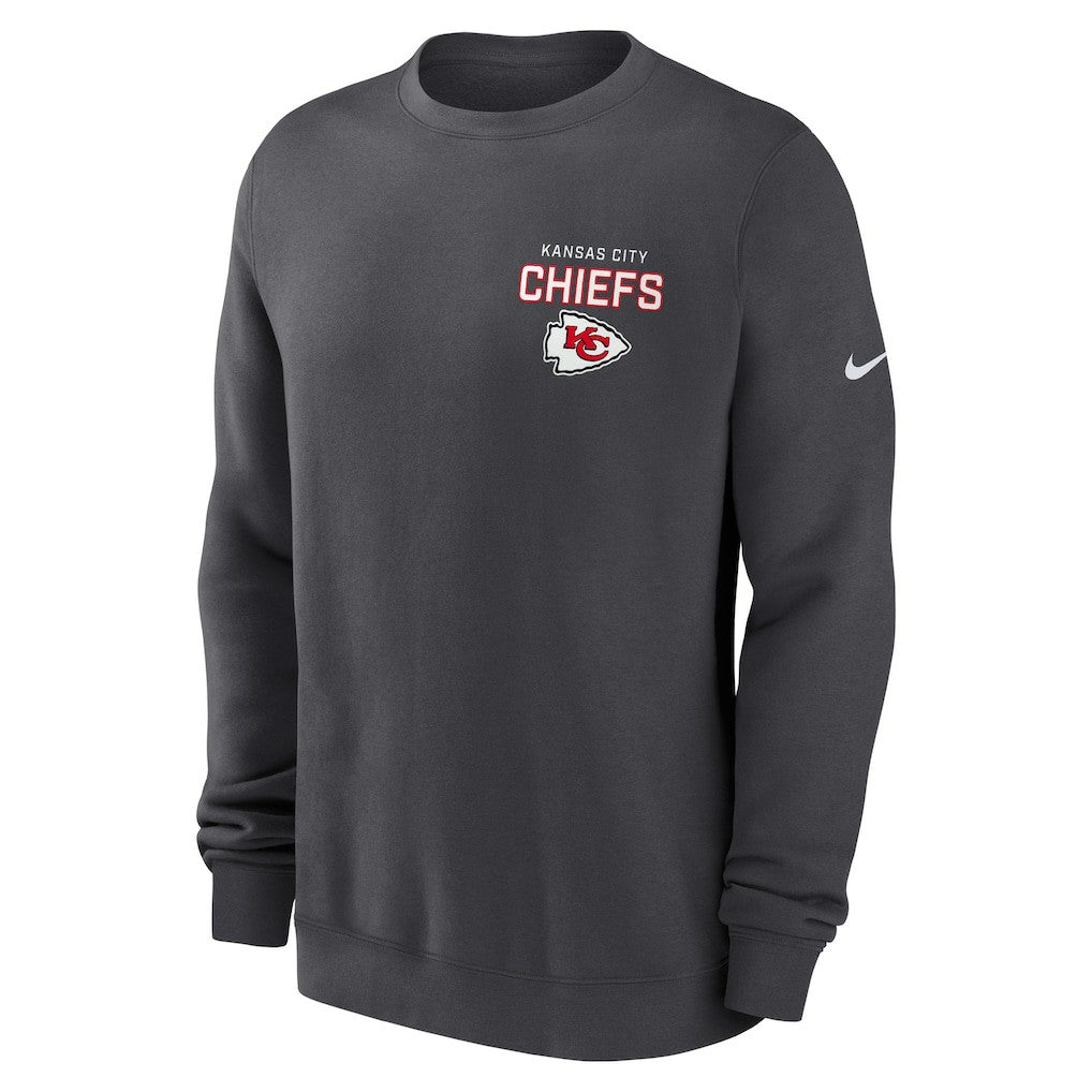 Kansas City Chiefs Primetime Club Fleece Pullover Sweatshirt Anthracite