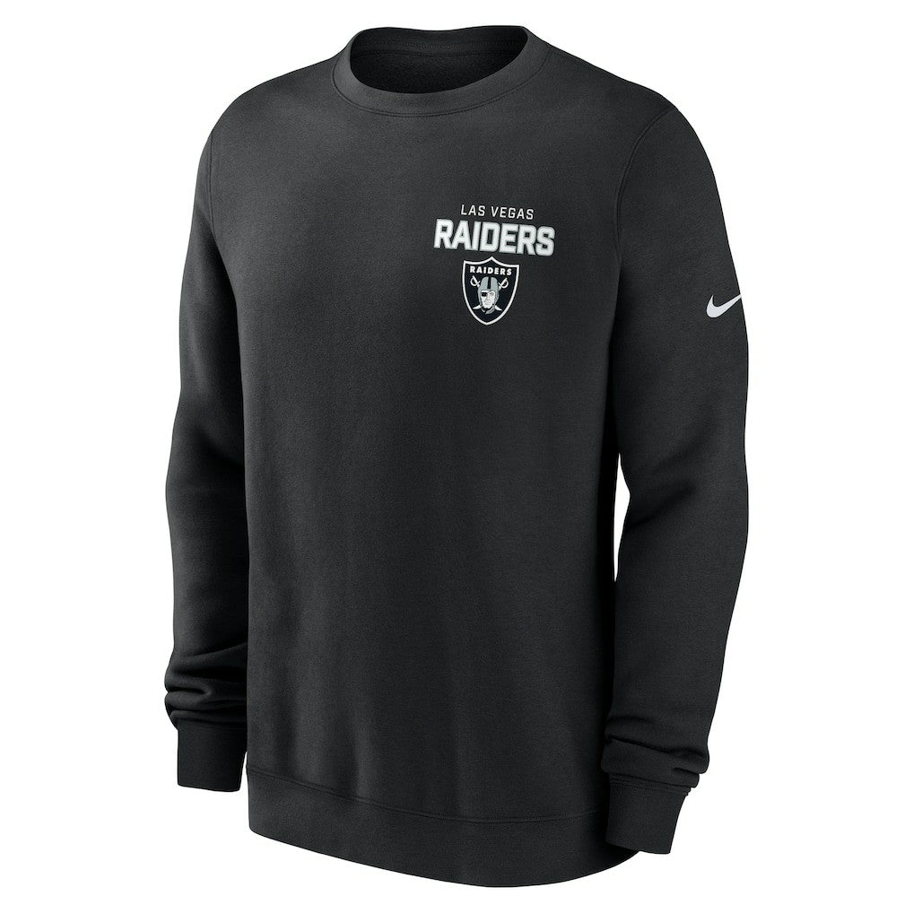 Las Vegas Raiders Primetime Club Fleece Pullover Sweatshirt Black