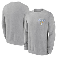 Los Angeles Rams Primetime Club Fleece Pullover Sweatshirt Heather Gray