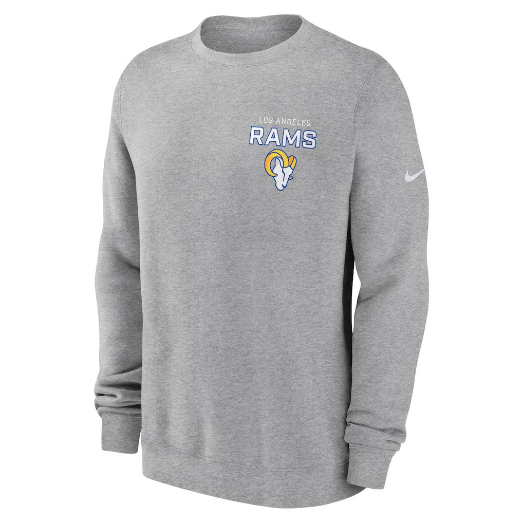 Los Angeles Rams Primetime Club Fleece Pullover Sweatshirt Heather Gray