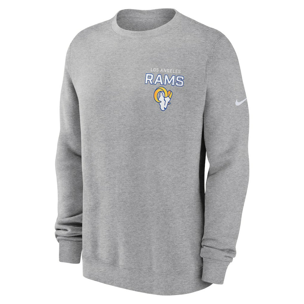 Los Angeles Rams Primetime Club Fleece Pullover Sweatshirt Heather Gray