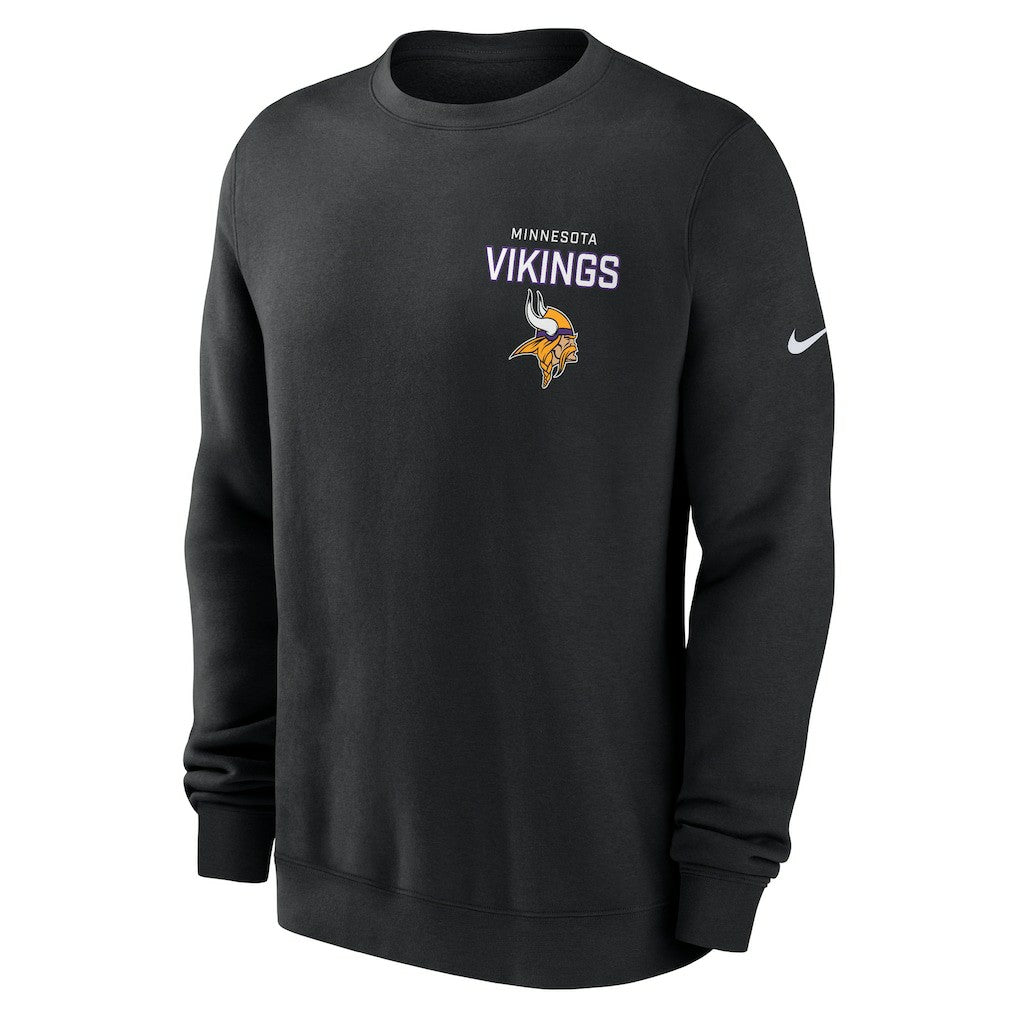 Minnesota Vikings Primetime Club Fleece Pullover Sweatshirt Black