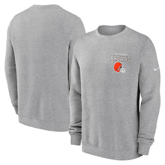 Cleveland Browns Primetime Club Fleece Pullover Sweatshirt Heather Gray