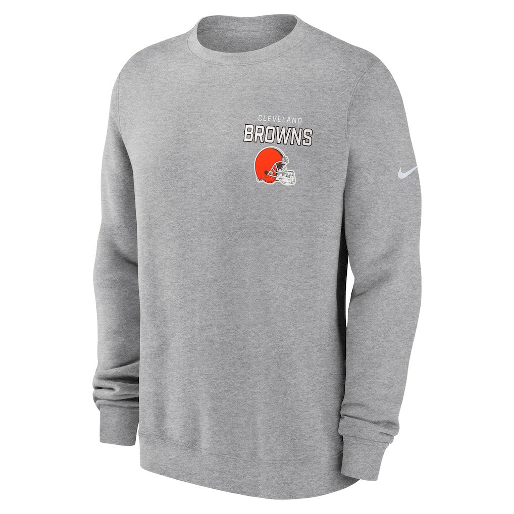Cleveland Browns Primetime Club Fleece Pullover Sweatshirt Heather Gray