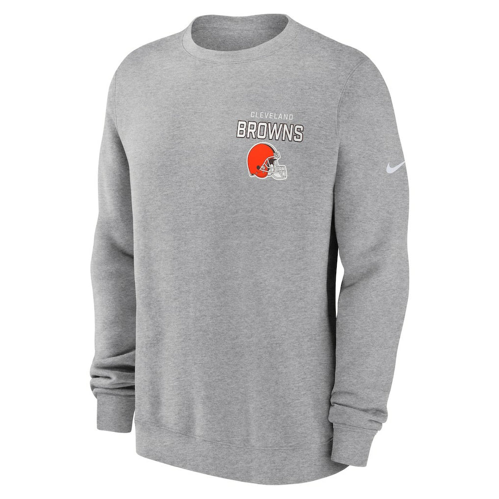Cleveland Browns Primetime Club Fleece Pullover Sweatshirt Heather Gray