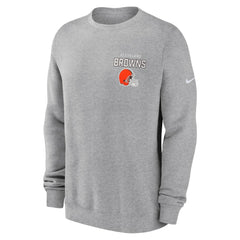 Cleveland Browns Primetime Club Fleece Pullover Sweatshirt Heather Gray