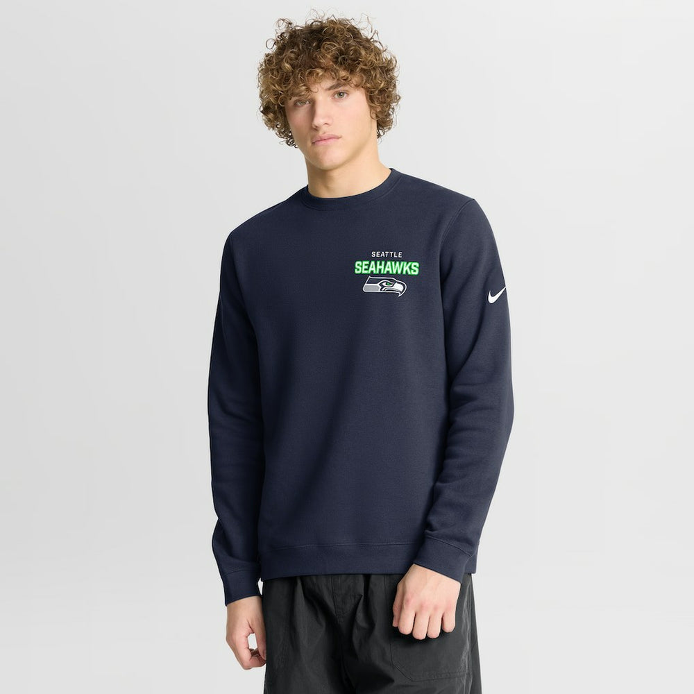 Seattle Seahawks Primetime Club Fleece Pullover Sweatshirt College Navy