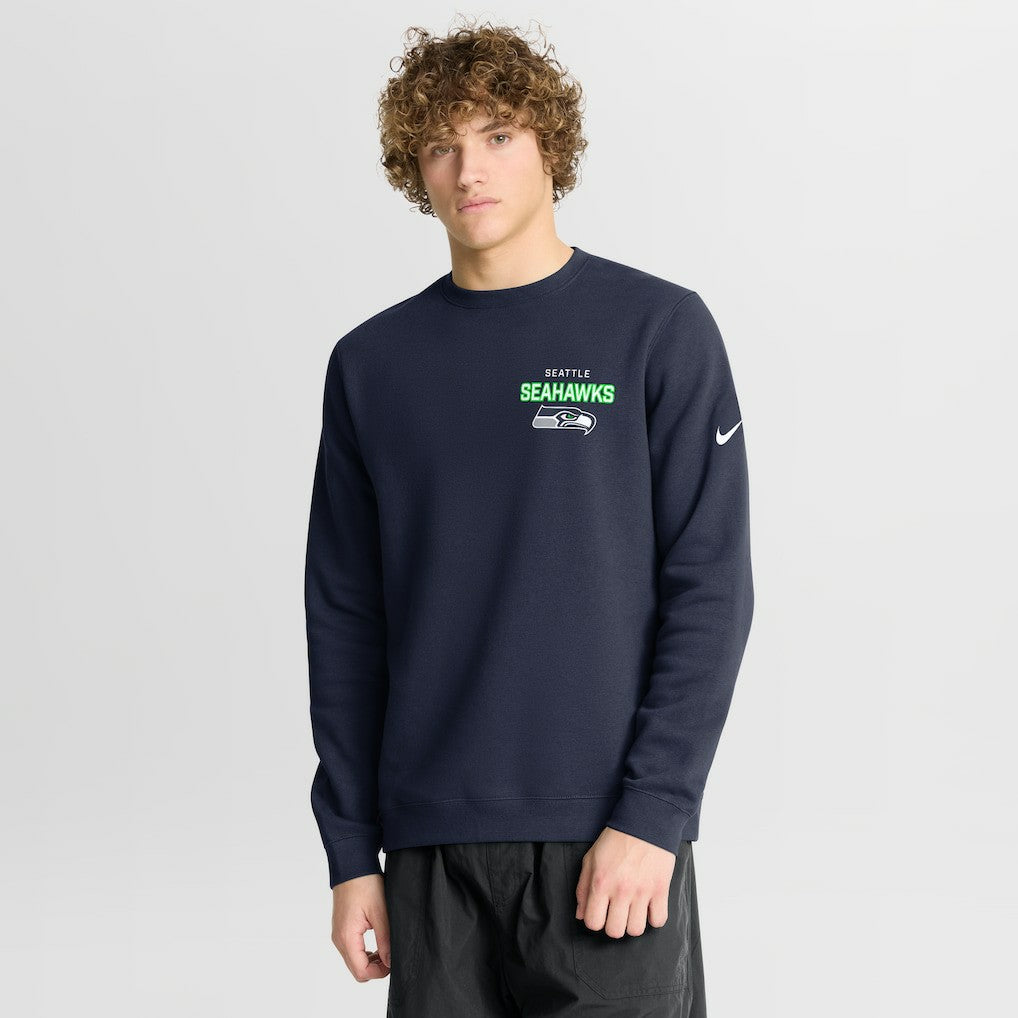 Seattle Seahawks Primetime Club Fleece Pullover Sweatshirt College Navy
