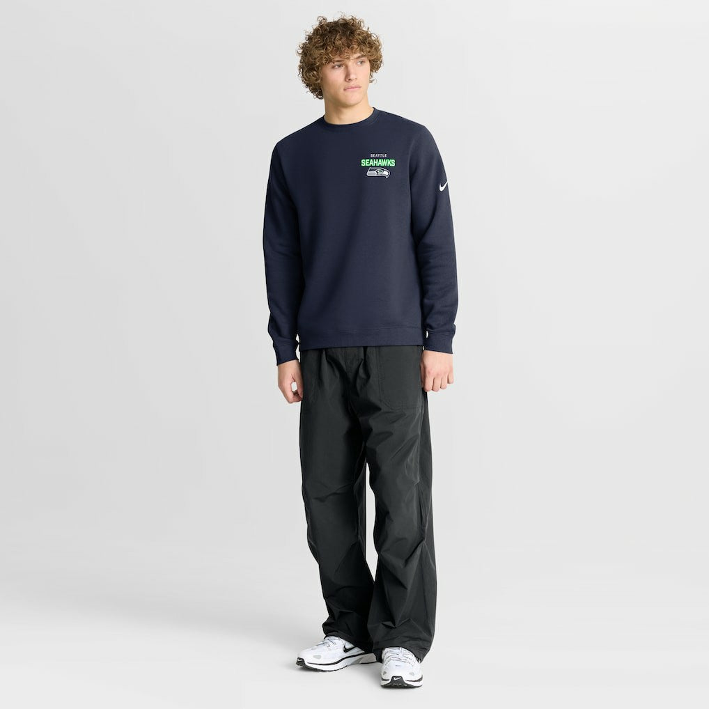 Seattle Seahawks Primetime Club Fleece Pullover Sweatshirt College Navy