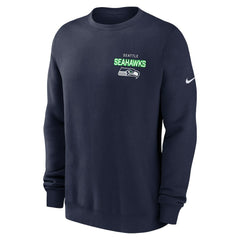 Seattle Seahawks Primetime Club Fleece Pullover Sweatshirt College Navy