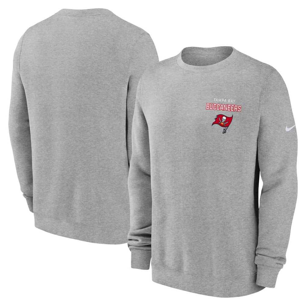Tampa Bay Buccaneers Primetime Club Fleece Pullover Sweatshirt Heather Gray