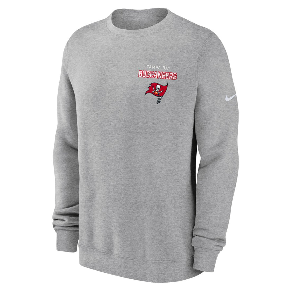 Tampa Bay Buccaneers Primetime Club Fleece Pullover Sweatshirt Heather Gray