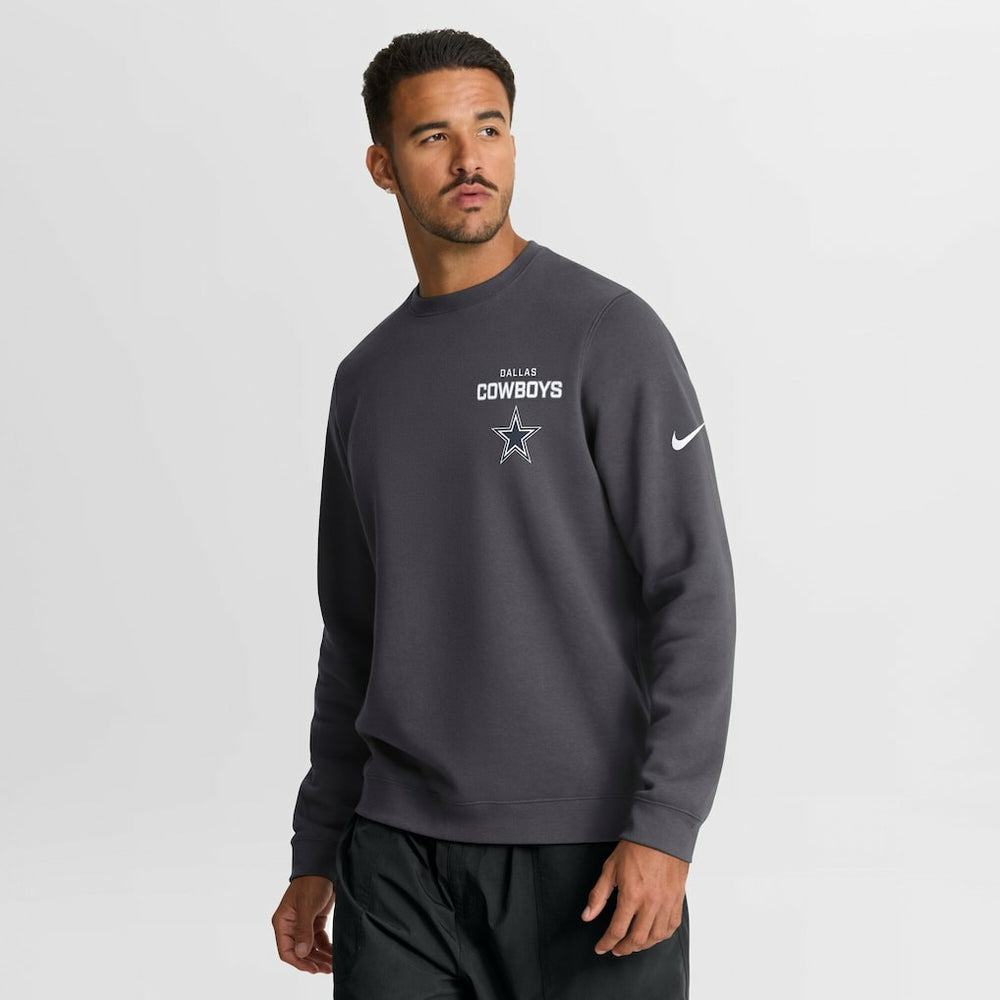 Dallas Cowboys Primetime Club Fleece Pullover Sweatshirt Anthracite