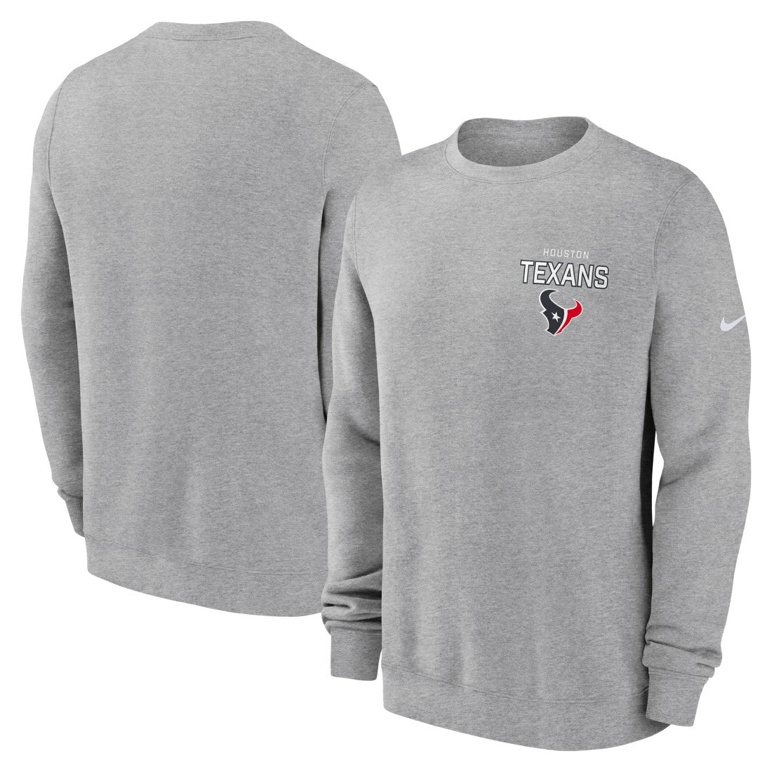 Houston Texans Primetime Club Fleece Pullover Sweatshirt Heather Gray