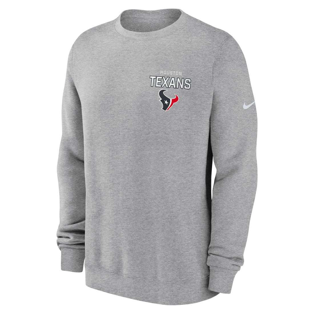 Houston Texans Primetime Club Fleece Pullover Sweatshirt Heather Gray