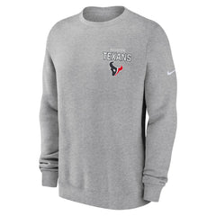Houston Texans Primetime Club Fleece Pullover Sweatshirt Heather Gray