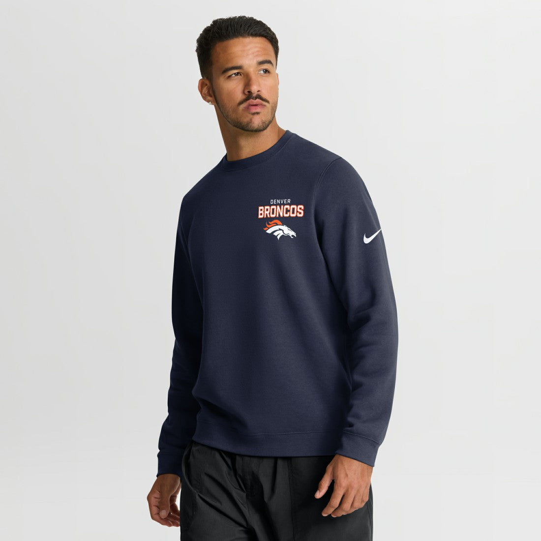 Denver Broncos Primetime Club Fleece Pullover Sweatshirt Navy