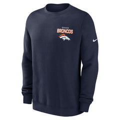 Denver Broncos Primetime Club Fleece Pullover Sweatshirt Navy