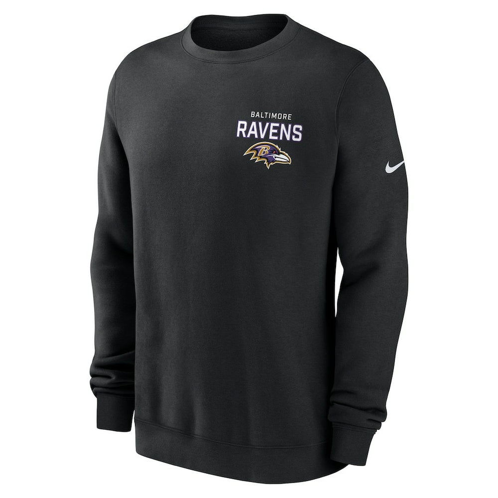 Baltimore Ravens Primetime Club Fleece Pullover Sweatshirt Black
