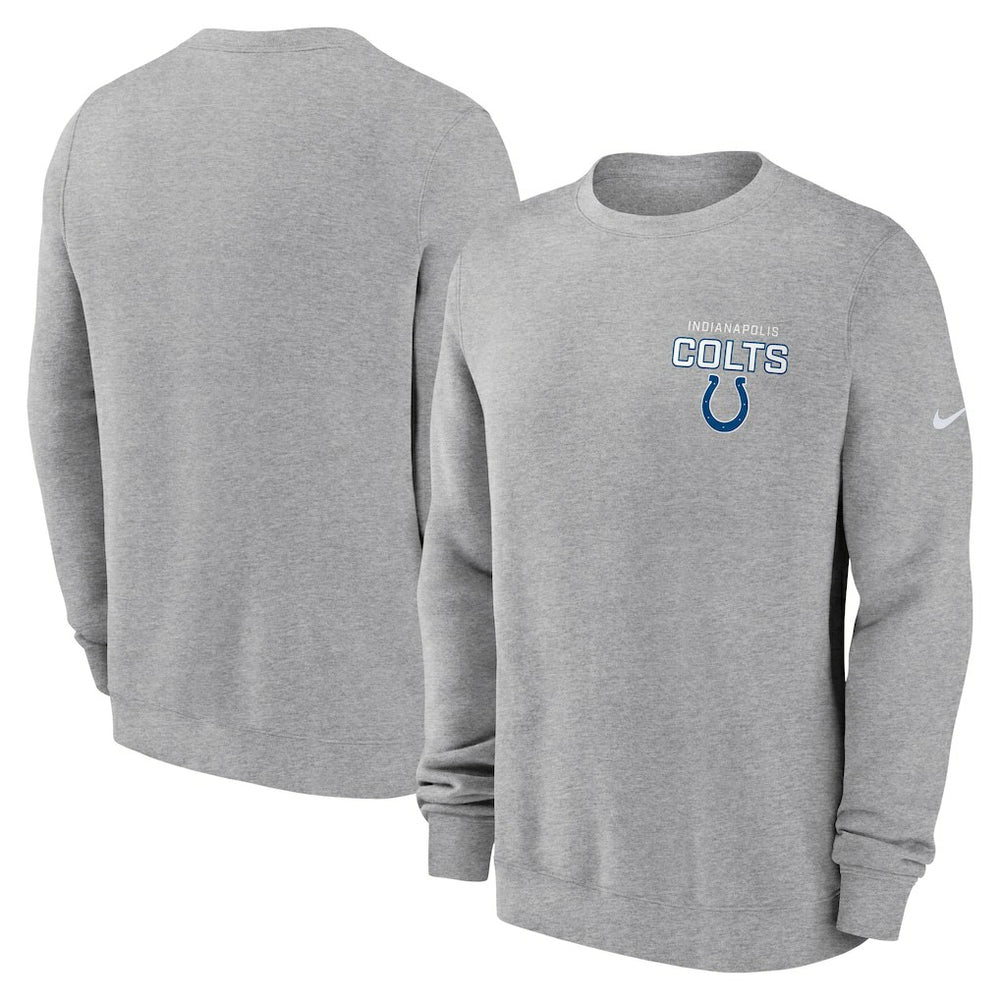 Indianapolis Colts Primetime Club Fleece Pullover Sweatshirt Heather Gray