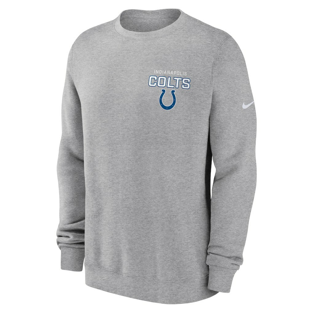 Indianapolis Colts Primetime Club Fleece Pullover Sweatshirt Heather Gray
