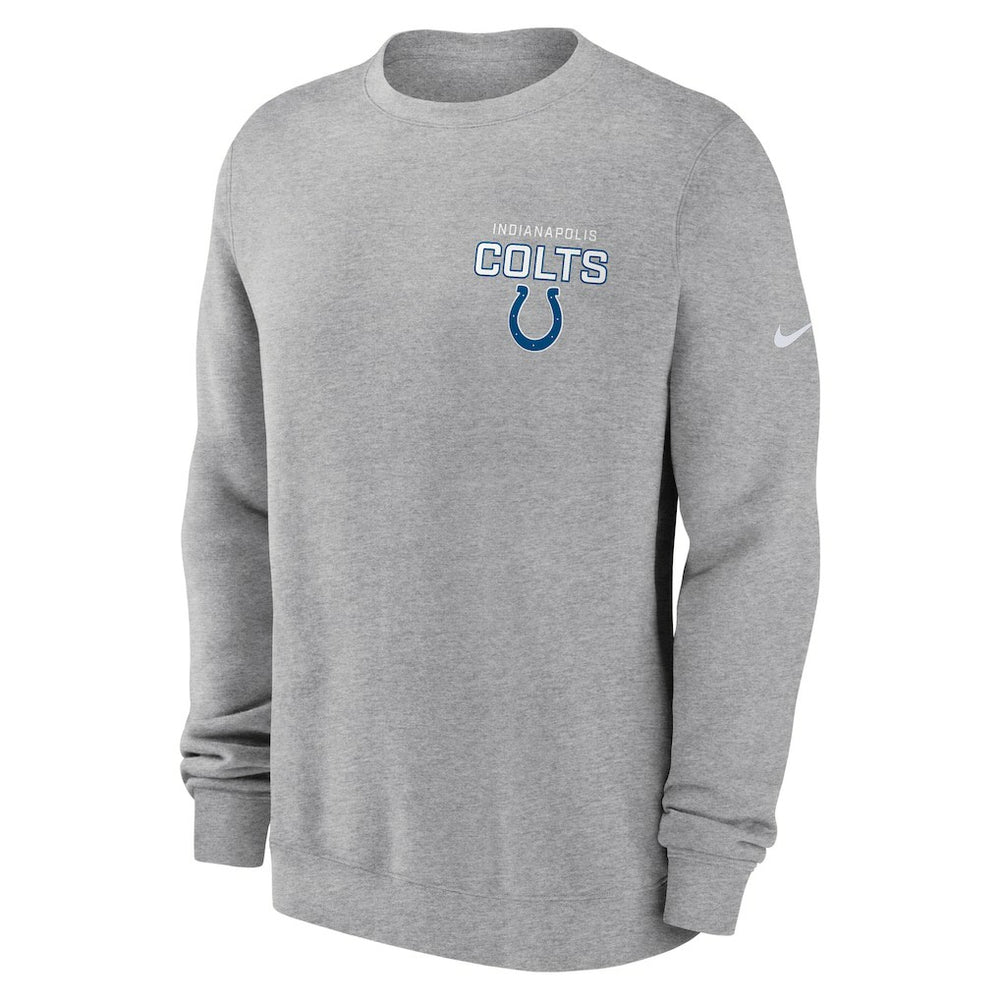 Indianapolis Colts Primetime Club Fleece Pullover Sweatshirt Heather Gray