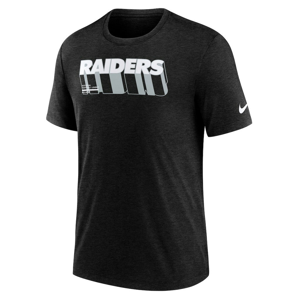 Las Vegas Raiders Long Pass Tri-Blend T-Shirt Heather Black