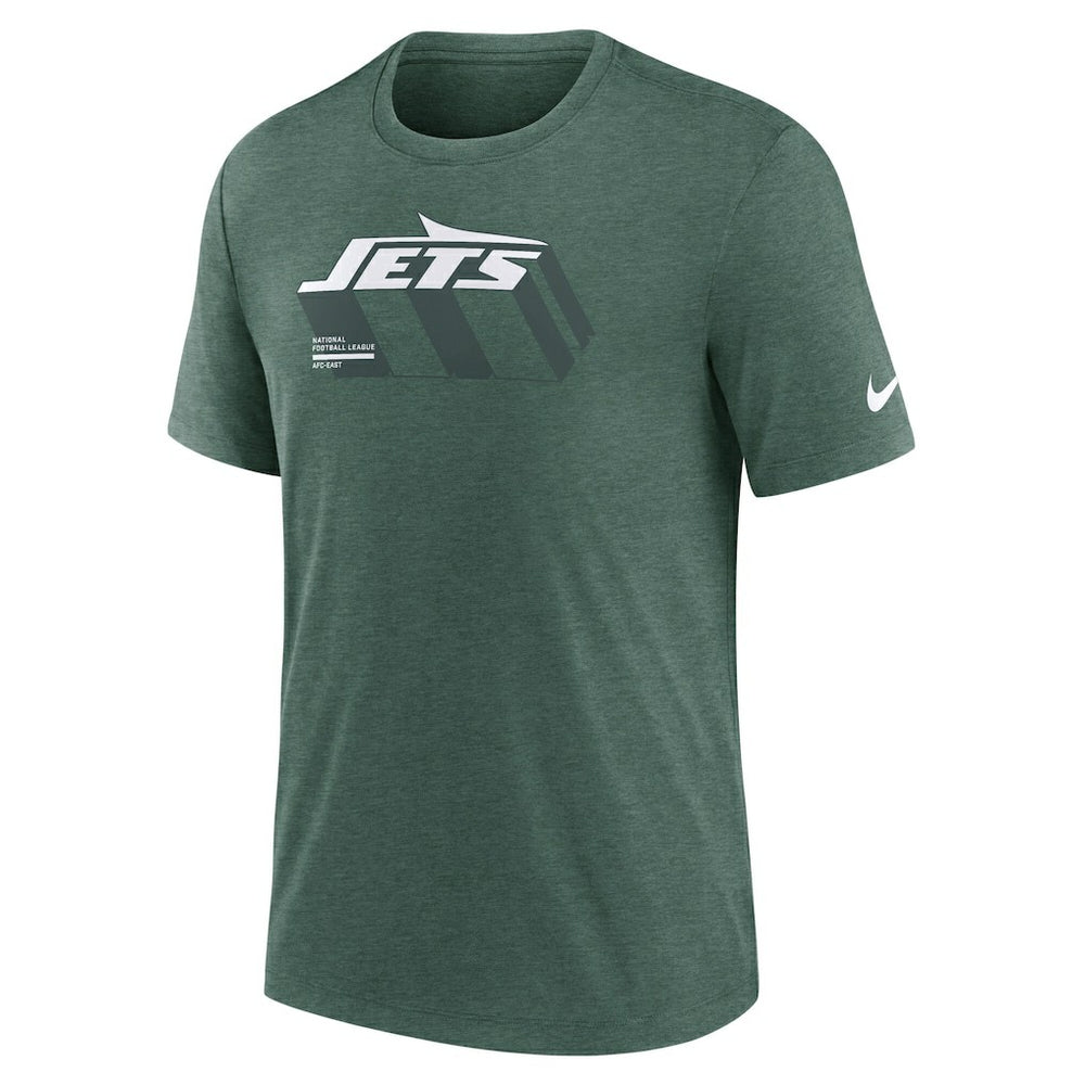 New York Jets Long Pass Tri-Blend T-Shirt Heather Green