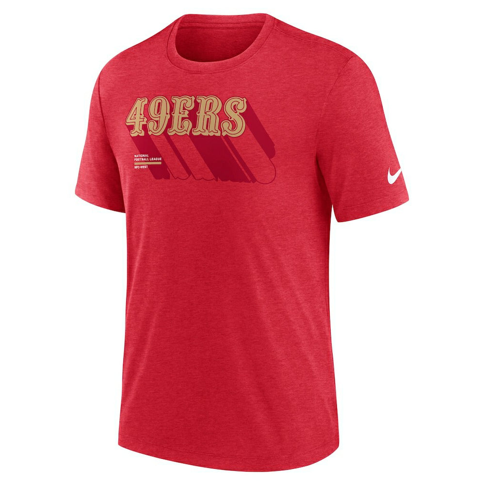 San Francisco 49ers Long Pass Tri-Blend T-Shirt Heather Scarlet