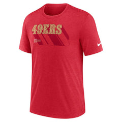 San Francisco 49ers Long Pass Tri-Blend T-Shirt Heather Scarlet