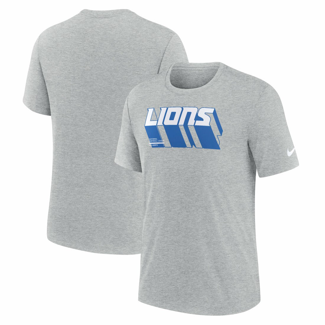 Detroit Lions Long Pass Tri-Blend T-Shirt Heather Gray