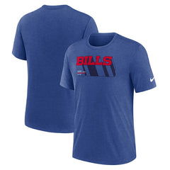 Buffalo Bills Long Pass Tri-Blend T-Shirt Heather Royal