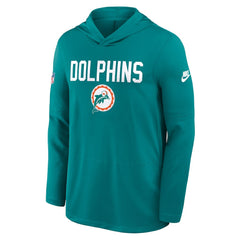 Miami Dolphins Big & Tall Alt Pack Dri-FIT Long Sleeve Hoodie T-Shirt  Aqua