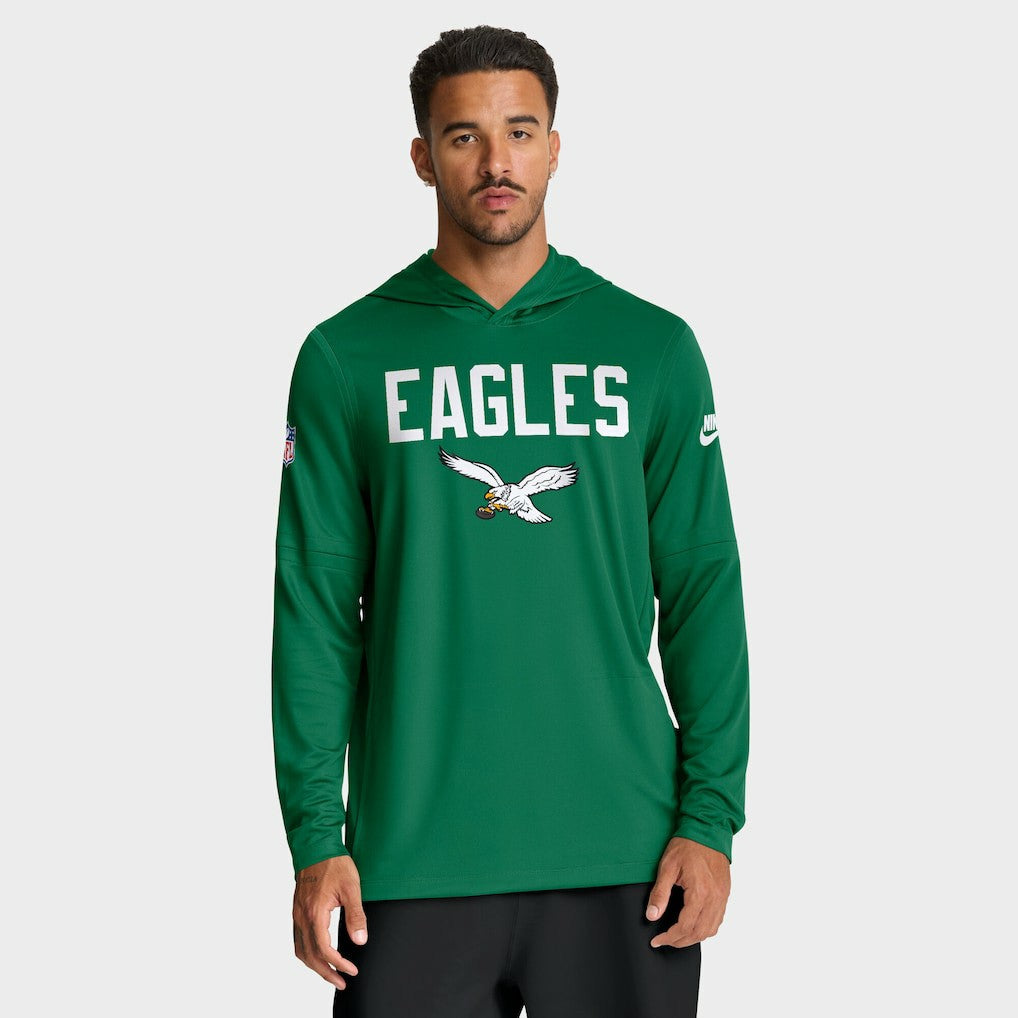 Philadelphia Eagles Big & Tall Alt Pack Dri-FIT Long Sleeve Hoodie T-Shirt  Kelly Green