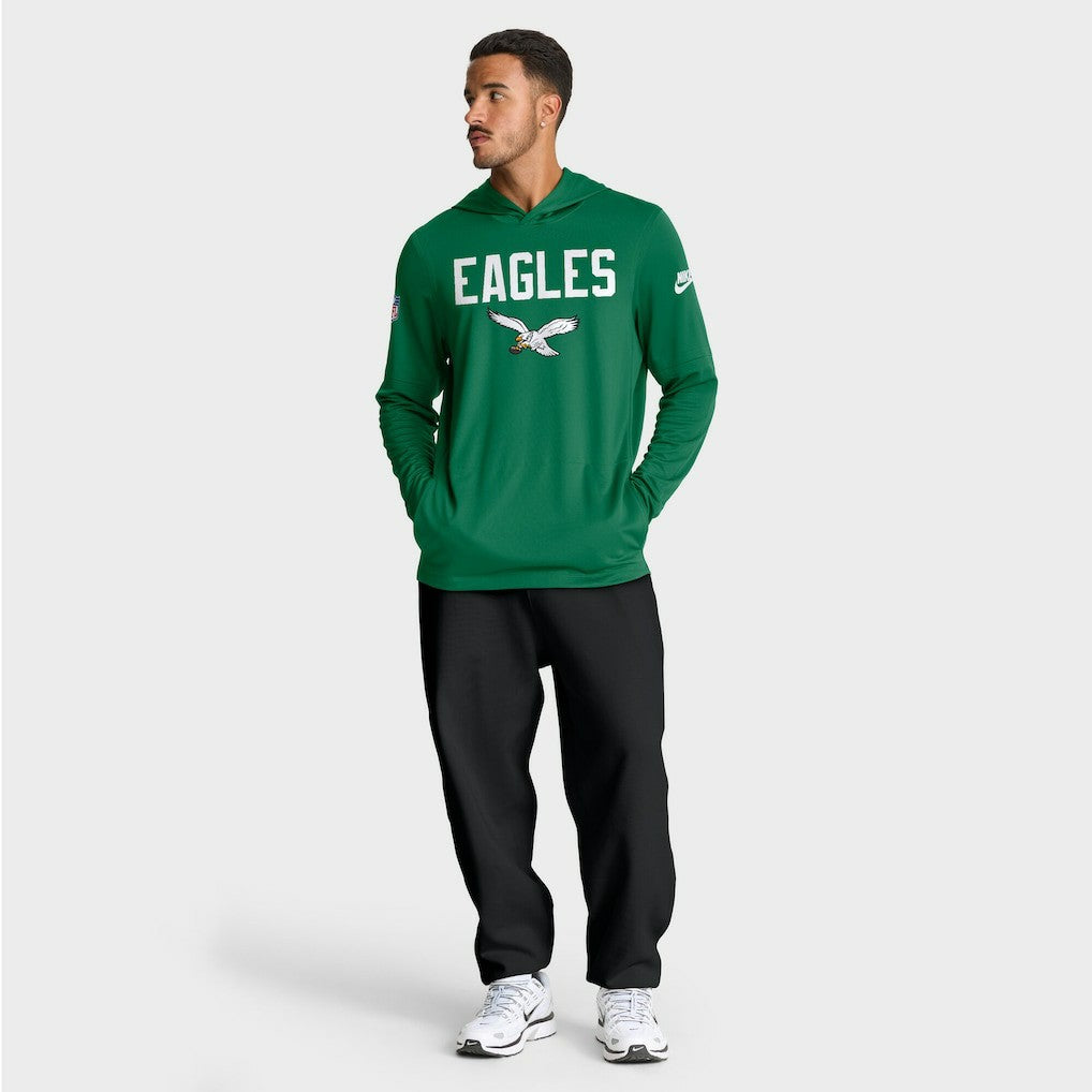 Philadelphia Eagles Big & Tall Alt Pack Dri-FIT Long Sleeve Hoodie T-Shirt  Kelly Green
